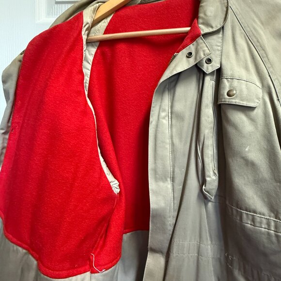 Vintage 70s/80s Field Jacket with Red Wool Liner – Heavy Canvas – Tan - Picture 5 of 6